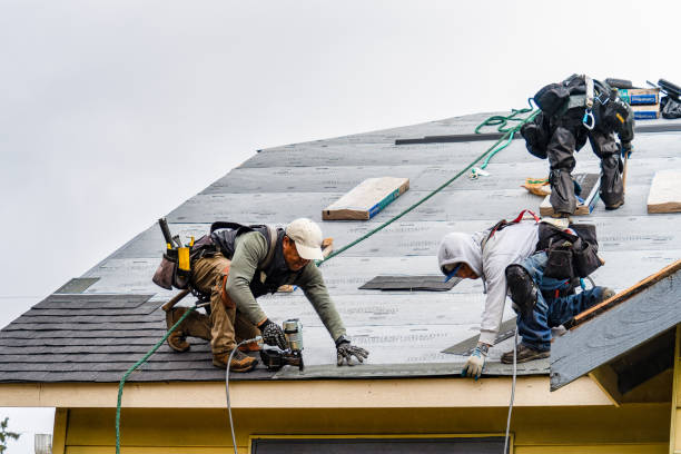 Professional Gutter Installation technician working in Hart, TX
